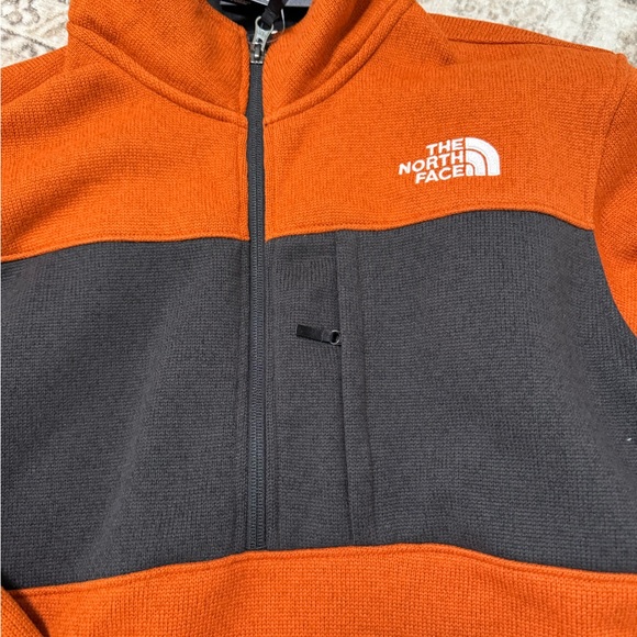The North Face Vibrant Orange and Black Fleece Jacket - Picture 2 of 6